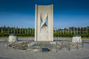 Monument with flags at the Olympic park, Seoul, South Korea Monument with flags at the Olympic park, Seoul, South Korea