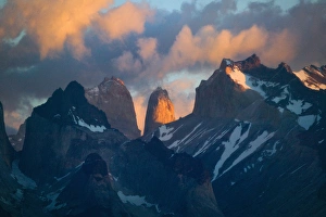 Morning view of Cuernos del Paine and Torres del Paine, Torres del Paine National Park Morning view of Cuernos del Paine and Torres del Paine, Torres del Paine National Park
