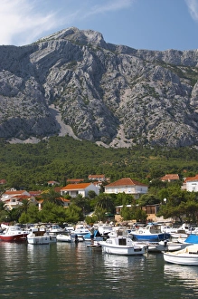 Mount Sveti Ilija mountain. Orebic town, holiday resort on the south coast of the Mount Sveti Ilija mountain. Orebic town, holiday resort on the south coast of the