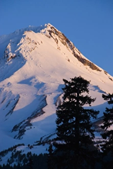 Mt. Hood at sunrise, winter 11, 237 feet high, Cascade Mountains, Oregon USA Mt. Hood at sunrise, winter 11, 237 feet high, Cascade Mountains, Oregon USA