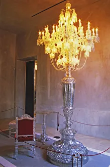 One of the museum piece giant candelabra and crystal chair and table, collectoraAAs One of the museum piece giant candelabra and crystal chair and table, collectoraAAs