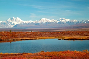 NA, USA, AK, Lake and Mountains along Denali Highway, Autumn NA, USA, AK, Lake and Mountains along Denali Highway, Autumn
