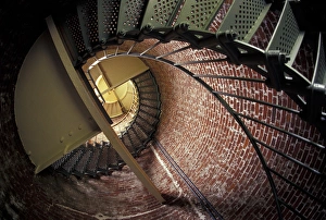 NA, USA, Oregon, Oregon Coast Looking up inside Cape Blanco Lighthouse NA, USA, Oregon, Oregon Coast Looking up inside Cape Blanco Lighthouse