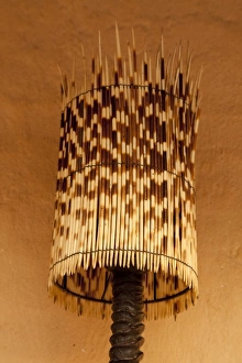 Namibia, Opuwo. A lamp made of porcupine quills at the Opuwo Country Lodge Namibia, Opuwo. A lamp made of porcupine quills at the Opuwo Country Lodge