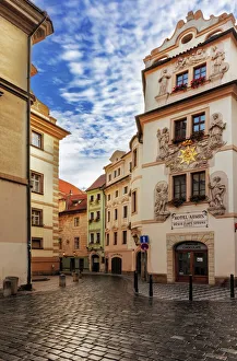 Narrow wet cobblestone streets in Old Town in Prague, Czech Republic Narrow wet cobblestone streets in Old Town in Prague, Czech Republic