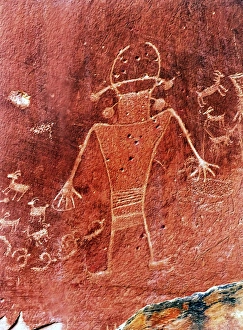 Native American Indian Fremont Petroglyphs Sandstone Mountain Capitol Reef National Native American Indian Fremont Petroglyphs Sandstone Mountain Capitol Reef National