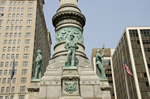 New York, Buffalo, Lafayette Square. Civil War monument, Soldiers and Sailors in New York, Buffalo, Lafayette Square. Civil War monument, Soldiers and Sailors in
