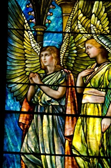 New York, Troy. St. Pauls Episcopal Church, circa 1827. Tiffany Glass windows New York, Troy. St. Pauls Episcopal Church, circa 1827. Tiffany Glass windows