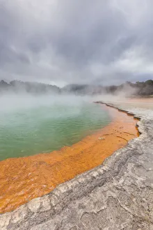 New Zealand, North Island, Waiotapu, Waiotapu Thermal Wonderland, Champagne Pool New Zealand, North Island, Waiotapu, Waiotapu Thermal Wonderland, Champagne Pool