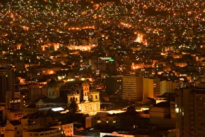 Night view of La Paz downtown with lights, Bolivia Night view of La Paz downtown with lights, Bolivia