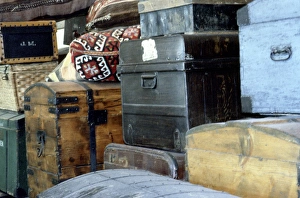 North America, USA, New York, Ellis Island, Immigrant luggage display North America, USA, New York, Ellis Island, Immigrant luggage display