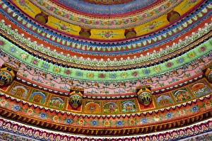 Painted celing of Shree Laxmi Narihan Ji Hindu Temple, Jaipur, Rajasthan, India Painted celing of Shree Laxmi Narihan Ji Hindu Temple, Jaipur, Rajasthan, India