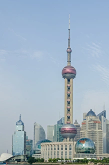 Pearl Tower over Pudong district skyline Shanghai, China Pearl Tower over Pudong district skyline Shanghai, China
