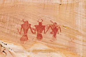Pictograph panel on canyon wall along Calf Creek, Grand Staircase-Escalante National Monument Pictograph panel on canyon wall along Calf Creek, Grand Staircase-Escalante National Monument