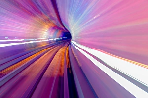 Pink Blue Rail Abstract Underground Railway Pudong Bund Shanghai China Shanghai China Pink Blue Rail Abstract Underground Railway Pudong Bund Shanghai China Shanghai China