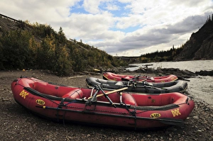 Rafts and the Nenana River, Denali, Alaska; USA Rafts and the Nenana River, Denali, Alaska; USA