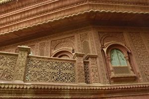 Rajasthani man standing in the doorway of one of the Havelis of Bikaner, Rajasthan, INDIA Rajasthani man standing in the doorway of one of the Havelis of Bikaner, Rajasthan, INDIA