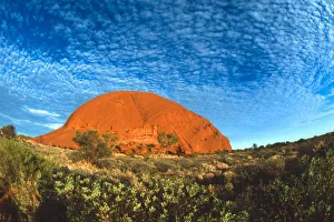 Red Glow of the Famous Ayers Rock in the Outback Australia Red Glow of the Famous Ayers Rock in the Outback Australia