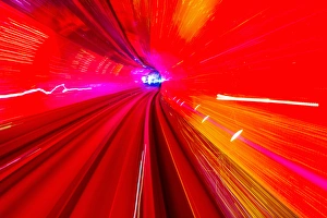 Red Yellow Rail Abstract Underground Railway Pudong Bund Shanghai China Shanghai China Red Yellow Rail Abstract Underground Railway Pudong Bund Shanghai China Shanghai China
