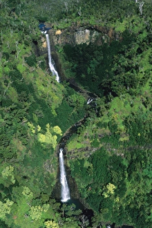 Remote waterfalls on the island of Kauai, Hawaii. hawaii, south pacific, island Remote waterfalls on the island of Kauai, Hawaii. hawaii, south pacific, island