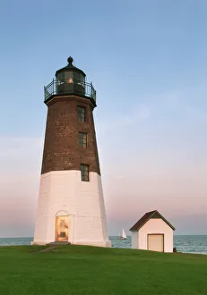 Rhode Island, USA. Point Judith Lighthouse at dusk Rhode Island, USA. Point Judith Lighthouse at dusk