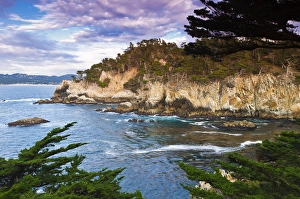 Rocky cliff along the Cypress Grove Trail, Point Lobos State Reserve, Carmel, California Rocky cliff along the Cypress Grove Trail, Point Lobos State Reserve, Carmel, California