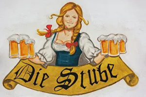 Romania, Transylvania, Brasov, sign for Die Stube, German-style beerhall Romania, Transylvania, Brasov, sign for Die Stube, German-style beerhall