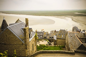 Rooftops and bay, Mont Saint-Michel, Normandy, France Rooftops and bay, Mont Saint-Michel, Normandy, France