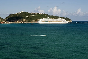 Royal Caribbean cruise ship in port at Great Bay, Philipsburg, St Royal Caribbean cruise ship in port at Great Bay, Philipsburg, St