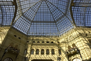 Russia. Moscow. Red Square. GUM department store. Glass ceiling Russia. Moscow. Red Square. GUM department store. Glass ceiling