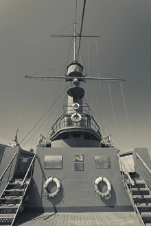 Russia, Saint Petersburg, Petrograd, Cruiser Aurora, fired the first shot of the October Revolution Russia, Saint Petersburg, Petrograd, Cruiser Aurora, fired the first shot of the October Revolution