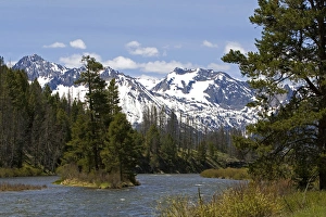 The Salmon River flowing below the Sawtooth Mountain Range near Stanley, Idaho The Salmon River flowing below the Sawtooth Mountain Range near Stanley, Idaho