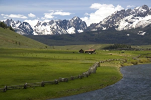 The Salmon River flowing through the Sawtooth Valley at Lower Stanley, Idaho The Salmon River flowing through the Sawtooth Valley at Lower Stanley, Idaho