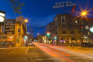 San Francisco Street at dusk in historic downtown Flagstaff, Arizona, USA San Francisco Street at dusk in historic downtown Flagstaff, Arizona, USA