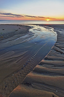 Sand patterns at sunset on Bound Brook Island, Cape Cod National Seashore, Wellfleet, Massachusetts Sand patterns at sunset on Bound Brook Island, Cape Cod National Seashore, Wellfleet, Massachusetts