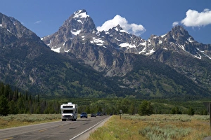 Scenic view of the Teton Range inside Grand Teton National Park located in northwestern Wyoming Scenic view of the Teton Range inside Grand Teton National Park located in northwestern Wyoming