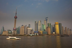 The Shanghai Pudong New Area skyline, including the Oriental Pearl Tower, the Shanghai The Shanghai Pudong New Area skyline, including the Oriental Pearl Tower, the Shanghai