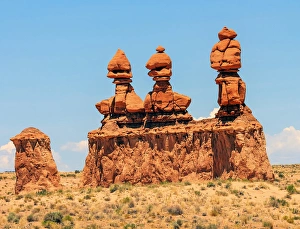 Three Sisters Hoodoos Goblin Valley State Park Rock Canyon San Rafael Desert Utah USA Southwest Three Sisters Hoodoos Goblin Valley State Park Rock Canyon San Rafael Desert Utah USA Southwest
