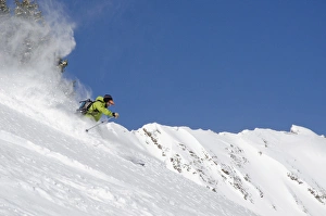 Skiing fresh powder on Little Superior, Big Cottonwood Canyon, Uinta Wasatch cache Skiing fresh powder on Little Superior, Big Cottonwood Canyon, Uinta Wasatch cache