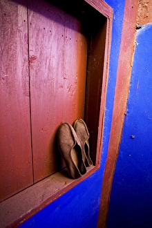 Slippers of a buddist monk at the Lama Temple, Beijing, China Slippers of a buddist monk at the Lama Temple, Beijing, China