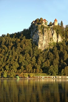 Slovenia, Bled, Lake Bled, Bled Castle on hilltop Slovenia, Bled, Lake Bled, Bled Castle on hilltop