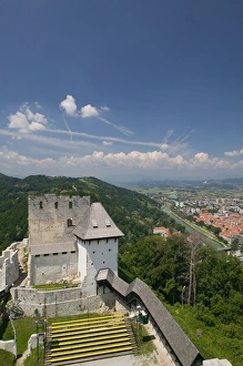 SLOVENIA-STAJERSKA (Styria) -Celje: Town View with Celje Castle / Daytime / Summer SLOVENIA-STAJERSKA (Styria) -Celje: Town View with Celje Castle / Daytime / Summer