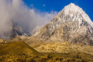 Snow covered peak. Eastern Sierra foothills, California, US Snow covered peak. Eastern Sierra foothills, California, US