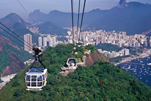 South America, Brazil, Rio de Janeiro, view of the city and cable car ride to the South America, Brazil, Rio de Janeiro, view of the city and cable car ride to the