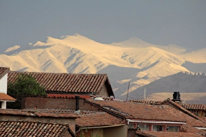 South America, Peru, Cusco. Rooftops and Mountains South America, Peru, Cusco. Rooftops and Mountains