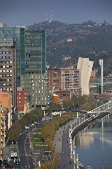 Spain, Basque Country Region, Vizcaya Province, Bilbao, elevated view of central Spain, Basque Country Region, Vizcaya Province, Bilbao, elevated view of central