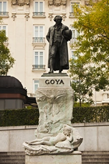 Spain, Madrid, Paseo del Prado Area, Museo del Prado museum, statue of the painter Spain, Madrid, Paseo del Prado Area, Museo del Prado museum, statue of the painter