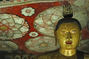Sri Lanka, Dambulla, Dambulla Cave Temple, face of Buddha Sri Lanka, Dambulla, Dambulla Cave Temple, face of Buddha