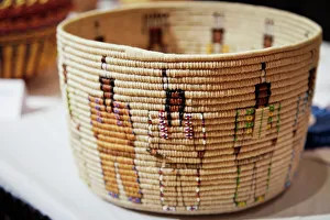 SSanta Fe, New Mexico, United States. Indian Market, Native American basket SSanta Fe, New Mexico, United States. Indian Market, Native American basket