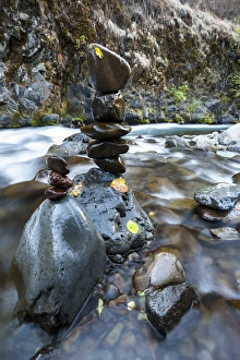 Stacked rock formations in the South fork of the Walla Walla River, Milton-Freewater, OR Stacked rock formations in the South fork of the Walla Walla River, Milton-Freewater, OR